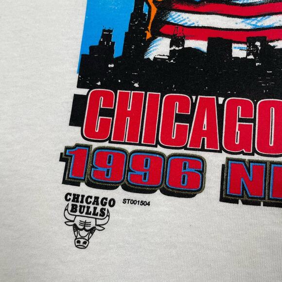 Vintage 1996 Starter Chicago Bulls The Best Ever Anywhere NBA Champs T Shirt XL - Picture 4 of 14